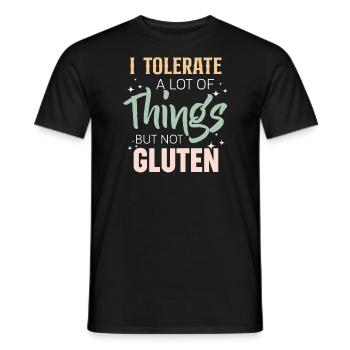 Tolère les choses mais pas le gluten coeliaque - T-shirt homme - noir - Devant - AI Model Male 178 light (178cm)