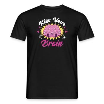 Kiss Your Brain Bewusstsein für psychische Gesundheit - Männer T-Shirt - Schwarz - Vorne - AI Model Male 178 light (178cm)