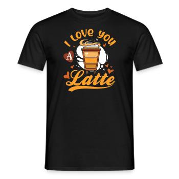 Je t’aime un café au lait Saint-Valentin - T-shirt homme - noir - Devant - AI Model Male 178 light (178cm)