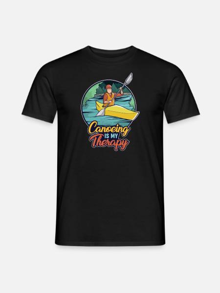 Le canoë est ma thérapie - T-shirt homme - noir