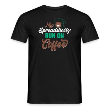 Mes feuilles de calcul fonctionnent sur le café - T-shirt homme - noir - Devant - AI Model Male 178 light (178cm)