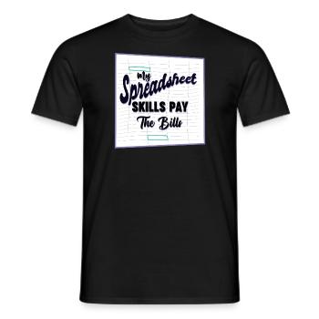 Spreadsheet Skills Pay Bills Accountant - Men's T-Shirt - black - Front - AI Model Male 178 light (178cm)