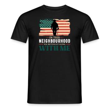 Quartier des anciens combattants patriotes - T-shirt homme - noir - Devant - AI Model Male 178 light (178cm)