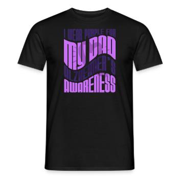 Je porte du violet pour mon père Alzheimer - T-shirt homme - noir - Devant - AI Model Male 178 light (178cm)