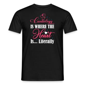 Kardiologie, wo das Herz im wahrsten Sinne des Wortes ist - Männer T-Shirt - Schwarz - Vorne - AI Model Male 178 light (178cm)