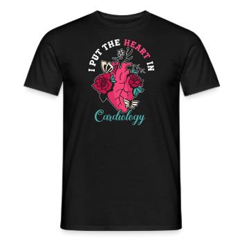 Put The Heart In Cardiology Cardiologist - Men's T-Shirt - black - Front - AI Model Male 178 light (178cm)