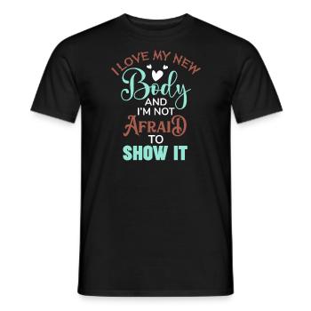 I Love My New Body Funny Boob Surgery - Men's T-Shirt - black - Front - AI Model Male 178 light (178cm)