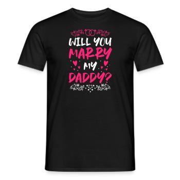 Voulez-vous épouser ma proposition de papa - T-shirt homme - noir - Devant - AI Model Male 178 light (178cm)