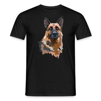 Portrait German Shepherd - Men's T-Shirt - black - Front - AI Model Male 178 light (178cm)