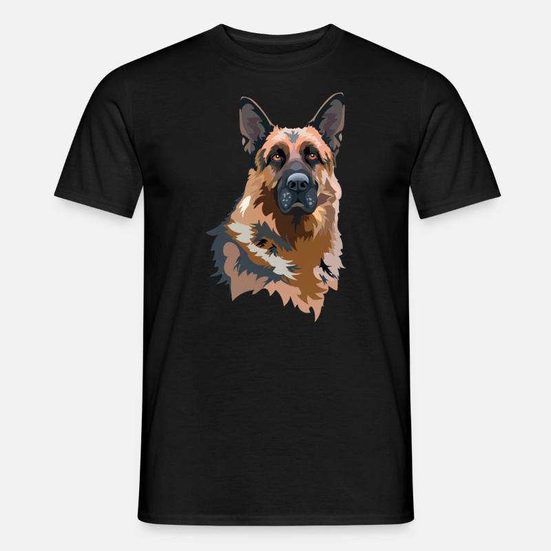 Porträt Deutscher Schäferhund - Männer T-Shirt - Schwarz