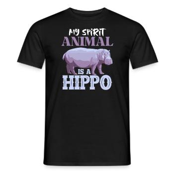 Nilpferd Mama Mein Krafttier Ist Ein Nilpferd - Männer T-Shirt - Schwarz - Vorne - AI Model Male 178 light (178cm)