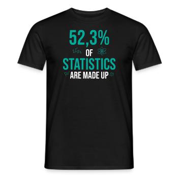 52% des statistiques sont inventées - T-shirt homme - noir - Devant - AI Model Male 178 light (178cm)
