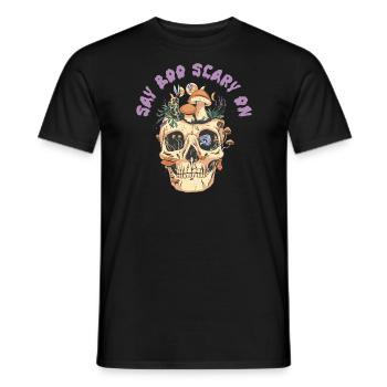 Say Boo Scary On Funny Halloween - Men's T-Shirt - black - Front - AI Model Male 178 light (178cm)