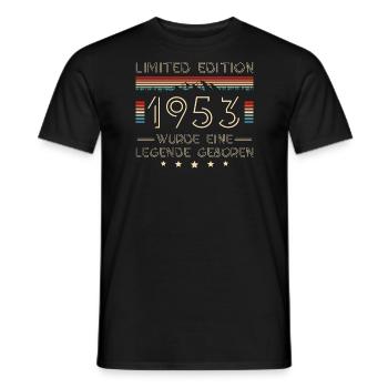 Geboren 1953 Geburtstag 70er - Männer T-Shirt - Schwarz - Vorne - AI Model Male 178 light (178cm)
