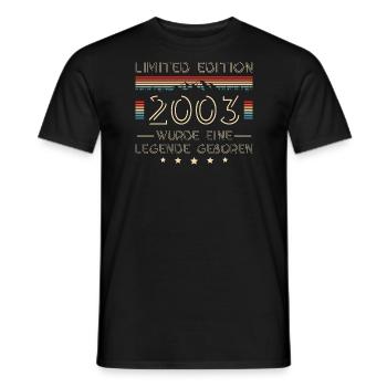 Geboren 2003 Geburtstag 20er - Männer T-Shirt - Schwarz - Vorne - AI Model Male 178 light (178cm)