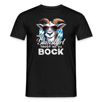 Tracht Ziege Bock Gamsbart Bayrisches Volksfest - Männer T-Shirt - Schwarz - Vorne - AI Model Male 178 light (178cm)