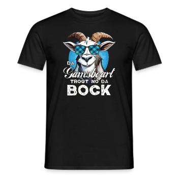 Tracht Ziege Bock Mundart Bayrisch Volksfest Shirt - Männer T-Shirt - Schwarz - Vorne - AI Model Male 178 light (178cm)