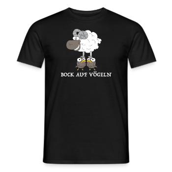 Bock auf Vögeln | Schaf, Vogel, lustige Sprüche - Männer T-Shirt - Schwarz - Vorne - AI Model Male 178 light (178cm)