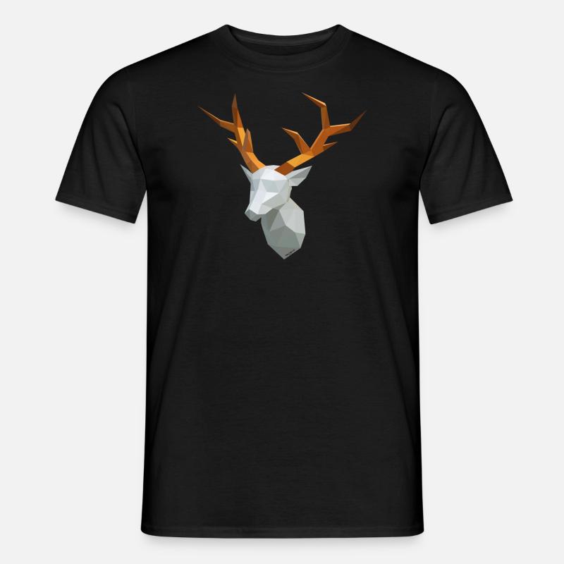 Hirsch - Männer T-Shirt - Schwarz