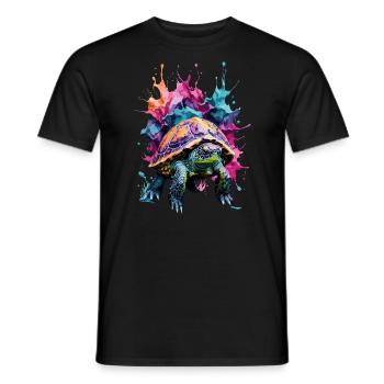 Turtle Cool Cool In Colorful and Cool Design - Men's T-Shirt - black - Front - AI Model Male 178 light (178cm)