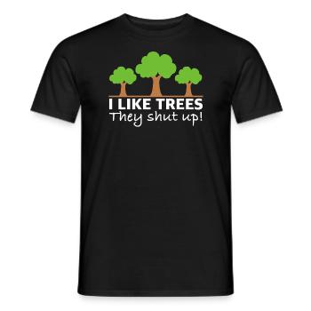 I Like Trees That Keep Your Mouth Shut | Sayings - Men's T-Shirt - black - Front - AI Model Male 178 light (178cm)