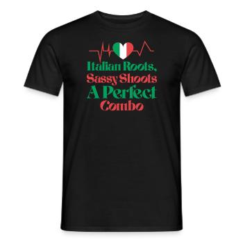 Sarcasme drôle Italie Pride drapeau Vibes - T-shirt homme - noir - Devant - AI Model Male 178 light (178cm)