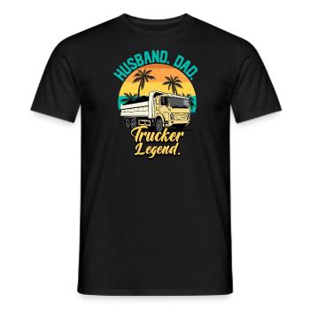 Husband Dad Trucker Legend - Men's T-Shirt - black - Front - AI Model Male 178 light (178cm)