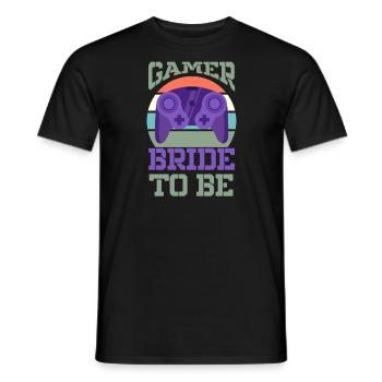 Gamer To Be Bride Gaming Couple Wedding - Men's T-Shirt - black - Front - AI Model Male 178 light (178cm)
