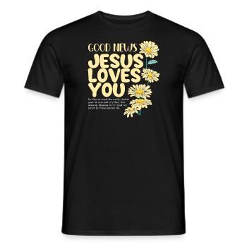 Amanti della Bibbia Gesù vi ama il battesimo - T-shirt uomo - nero - Fronte - AI Model Male 178 light (178cm)