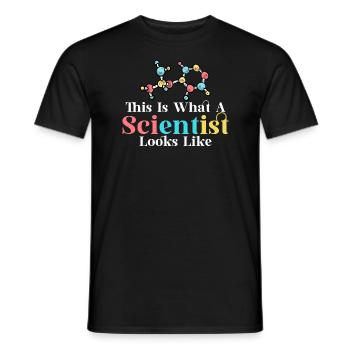 So sieht ein Wissenschaftler aus MINT-Student - Männer T-Shirt - Schwarz - Vorne - AI Model Male 178 light (178cm)
