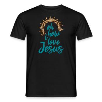 Oh, wie ich Jesus liebe, christlicher Glaube, Jesus - Männer T-Shirt - Schwarz - Vorne - AI Model Male 178 light (178cm)