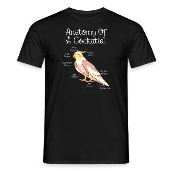 Anatomie d’un ornithologue ornithologue nerd calopsitte - T-shirt homme - noir - Devant - AI Model Male 178 light (178cm)