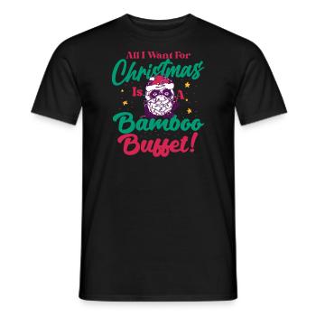 lustiger Panda Christmas Morning Vibes - Männer T-Shirt - Schwarz - Vorne - AI Model Male 178 light (178cm)