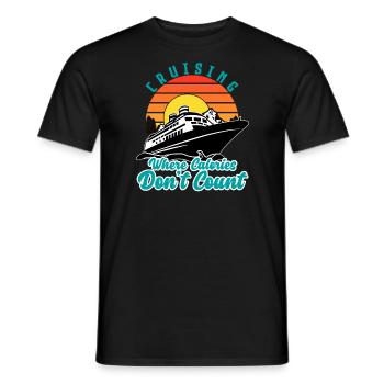 Vacances d’été en bateau de croisière Calories en famille - T-shirt homme - noir - Devant - AI Model Male 178 light (178cm)