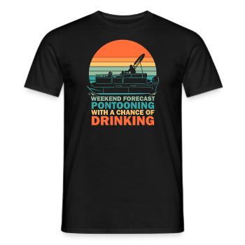 Prévisions du week-end Pontooning avec une chance de boire - T-shirt homme - noir - Devant - AI Model Male 178 light (178cm)