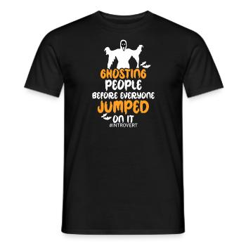 Asocial Anti Halloween Protestation Sceptique Introverti - T-shirt homme - noir - Devant - AI Model Male 178 light (178cm)