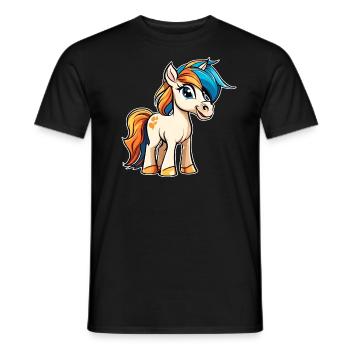Simpatico cavallino pony - T-shirt uomo - nero - Fronte - AI Model Male 178 light (178cm)