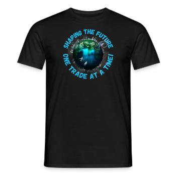 Gestaltung der Zukunft | Erde, Wirtschaft, Geld - Männer T-Shirt - Schwarz - Vorne - AI Model Male 178 light (178cm)