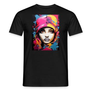 Graffiti style2 - T-shirt homme - noir - Devant - AI Model Male 178 light (178cm)