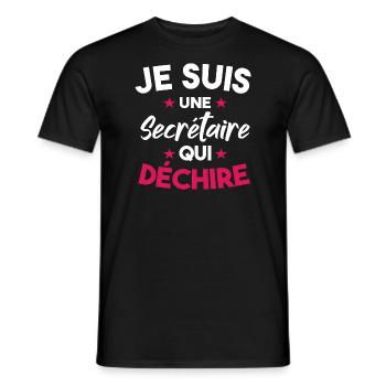 Je Suis Une Secrétaire Qui Déchire - T-shirt homme - noir - Devant - AI Model Male 178 light (178cm)