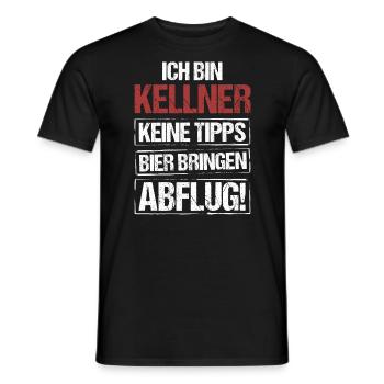 Ich bin Kellner - Bier bringen und Abflug - Männer T-Shirt - Schwarz - Vorne - AI Model Male 178 light (178cm)