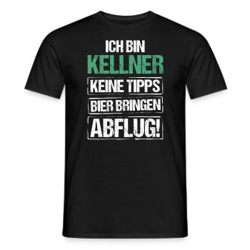 Ich bin Kellner - Bier bringen und Abflug - Männer T-Shirt - Schwarz - Vorne - AI Model Male 178 light (178cm)