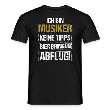 Ich bin Musiker - Bier bringen und Abflug - Männer T-Shirt - Schwarz - Vorne - AI Model Male 178 light (178cm)