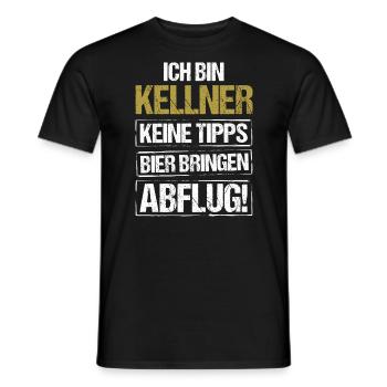 Ich bin Kellner - Bier bringen und Abflug - Männer T-Shirt - Schwarz - Vorne - AI Model Male 178 light (178cm)