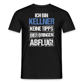 Ich bin Kellner - Bier bringen und Abflug - Männer T-Shirt - Schwarz - Vorne - AI Model Male 178 light (178cm)