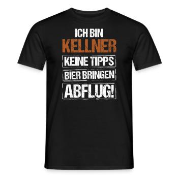 Ich bin Kellner - Bier bringen und Abflug - Männer T-Shirt - Schwarz - Vorne - AI Model Male 178 light (178cm)