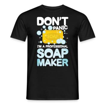 Don't Panic I'm a Professional Soap Maker - Männer T-Shirt - Schwarz - Vorne - AI Model Male 178 light (178cm)