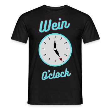 Wein O'clock - Men's T-Shirt - black - Front - AI Model Male 178 light (178cm)