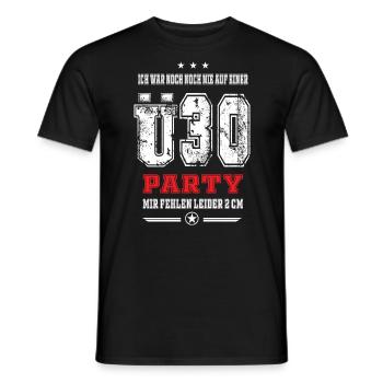 ich war noch nie auf einer Ü30 Party, lustig - Männer T-Shirt - Schwarz - Vorne - AI Model Male 178 light (178cm)