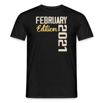 February 2021 Birthday February 2021 Retro - Men's T-Shirt - black - Front - AI Model Male 178 light (178cm)
